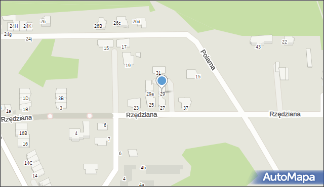 Białystok, Rzędziana, 29, mapa Białegostoku
