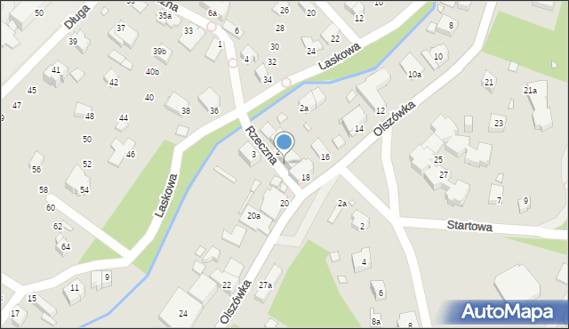 Bielsko-Biała, Rzeczna, 2b, mapa Bielsko-Białej