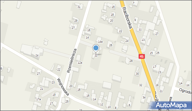 Bieńkowice, Rzemieślnicza, 12, mapa Bieńkowice
