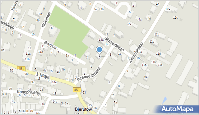 Bierutów, Rzemieślnicza, 5, mapa Bierutów