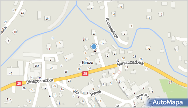 Bircza, Rzeczna, 7, mapa Bircza