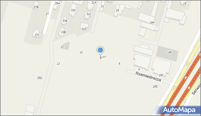 Blizne Łaszczyńskiego, Rzemieślnicza, 8, mapa Blizne Łaszczyńskiego
