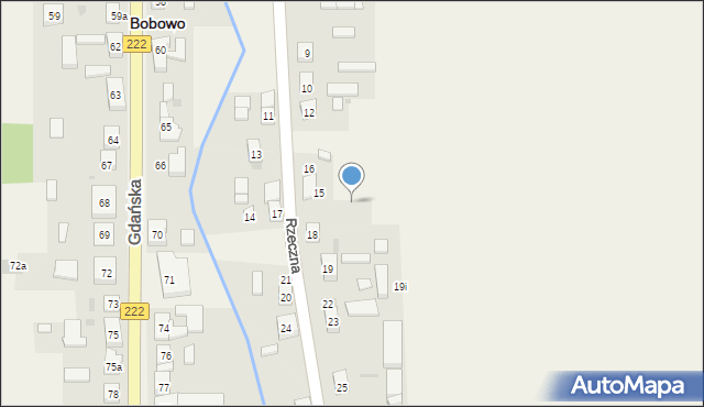 Bobowo, Rzeczna, 15a, mapa Bobowo