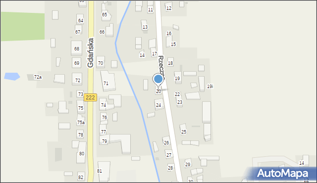 Bobowo, Rzeczna, 20, mapa Bobowo