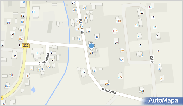 Bobowo, Rzeczna, 38, mapa Bobowo