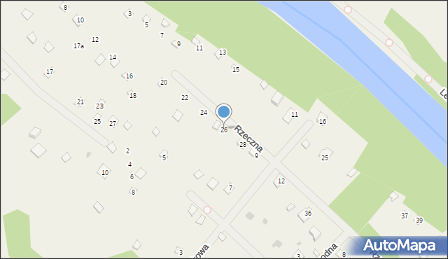 Borkowo, Rzeczna, 26, mapa Borkowo