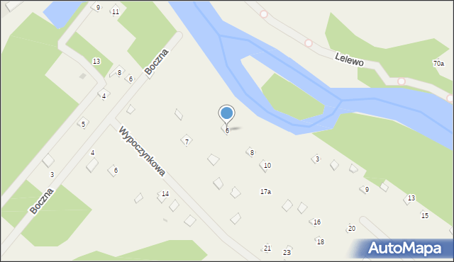 Borkowo, Rzeczna, 6, mapa Borkowo