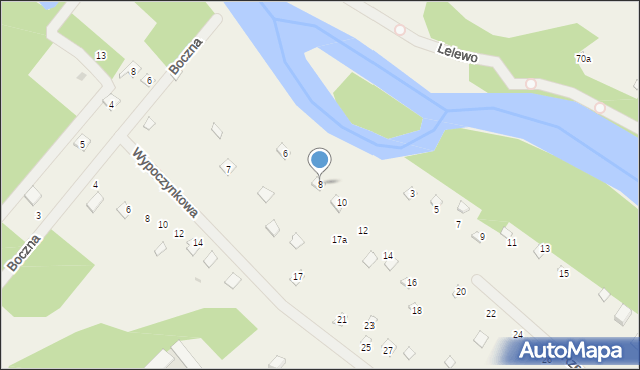 Borkowo, Rzeczna, 8, mapa Borkowo