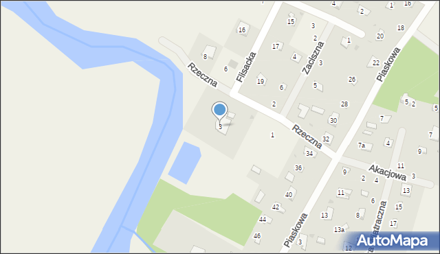 Brzeźce, Rzeczna, 3, mapa Brzeźce
