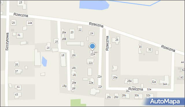 Brzeziny-Kolonia, Rzeczna, 22b, mapa Brzeziny-Kolonia