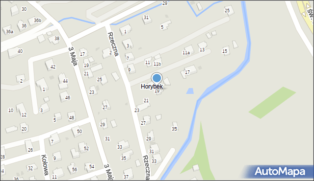 Brzozów, Rzeczna, 19, mapa Brzozów