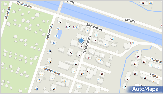 Bydgoszcz, Rzeszowska, 6, mapa Bydgoszczy