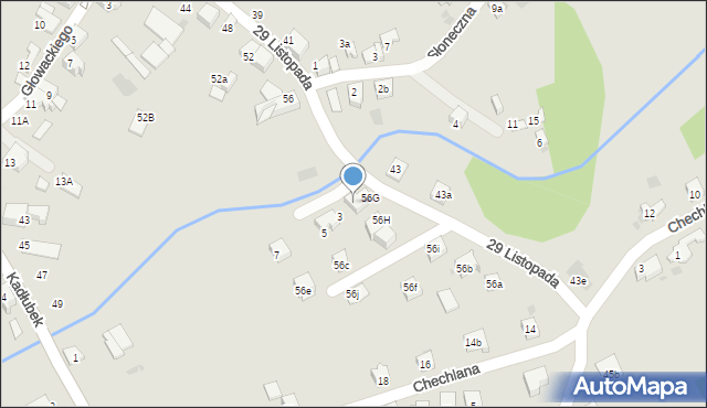 Chrzanów, Rzeczna, 1, mapa Chrzanów