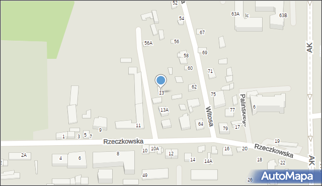 Ciechanów, Rzeczkowska, 13, mapa Ciechanów