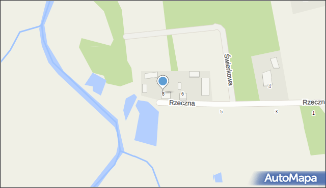 Cykarzew Północny, Rzeczna, 8, mapa Cykarzew Północny