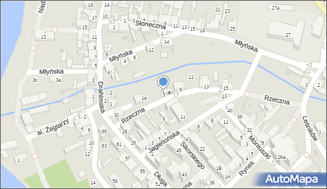 Czaplinek, Rzeczna, 3, mapa Czaplinek