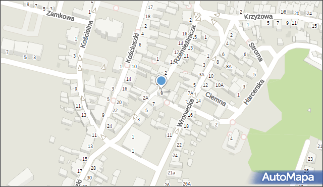 Czarnków, Rzemieślnicza, 9, mapa Czarnków