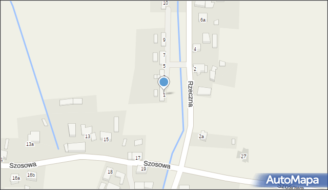 Czatkowice, Rzeczna, 1, mapa Czatkowice