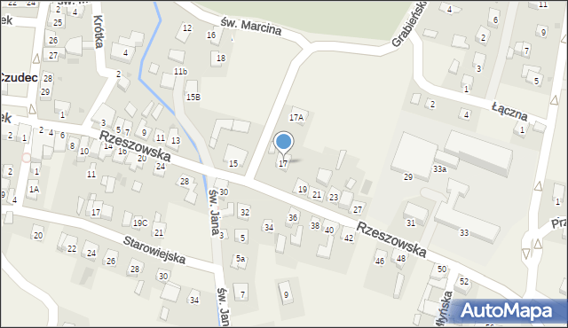 Czudec, Rzeszowska, 17, mapa Czudec