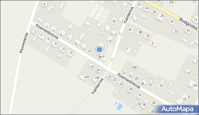 Dąbrowa Chełmińska, Rzemieślnicza, 15, mapa Dąbrowa Chełmińska