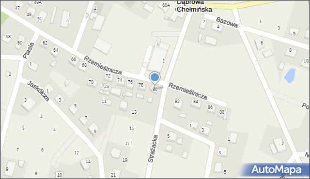 Dąbrowa Chełmińska, Rzemieślnicza, 80, mapa Dąbrowa Chełmińska