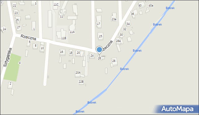 Dąbrowa Górnicza, Rzeczna, 26, mapa Dąbrowa Górnicza