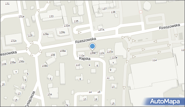 Dębica, Rzeszowska, 110b, mapa Dębicy
