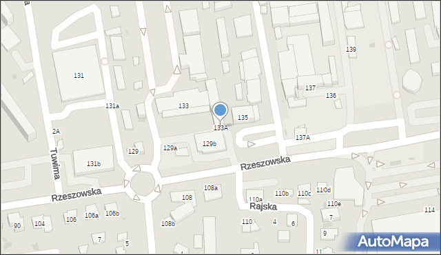 Dębica, Rzeszowska, 133A, mapa Dębicy