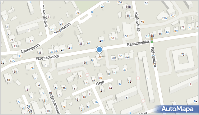 Dębica, Rzeszowska, 70, mapa Dębicy