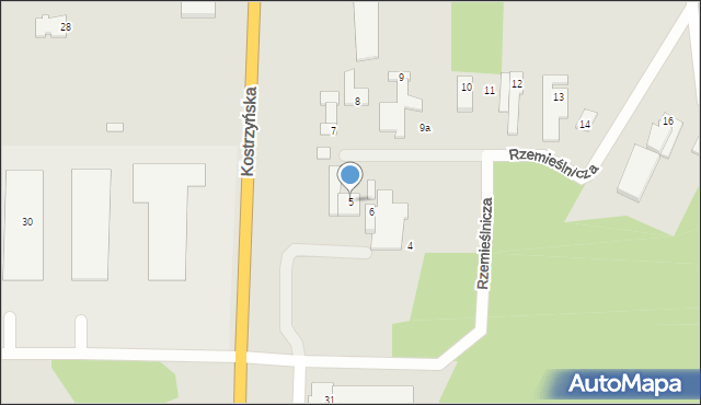 Dębno, Rzemieślnicza, 5, mapa Dębno