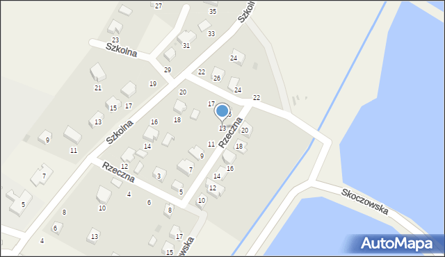 Dębowiec, Rzeczna, 13, mapa Dębowiec