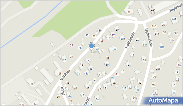 Dobczyce, Rzeźnicza, 7, mapa Dobczyce