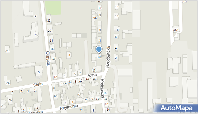 Dobrodzień, Rzędowicka, 1A, mapa Dobrodzień