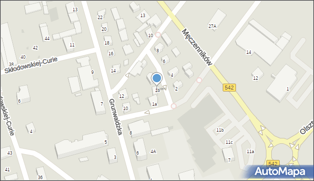 Działdowo, Rzemieślnicza, 1b, mapa Działdowo