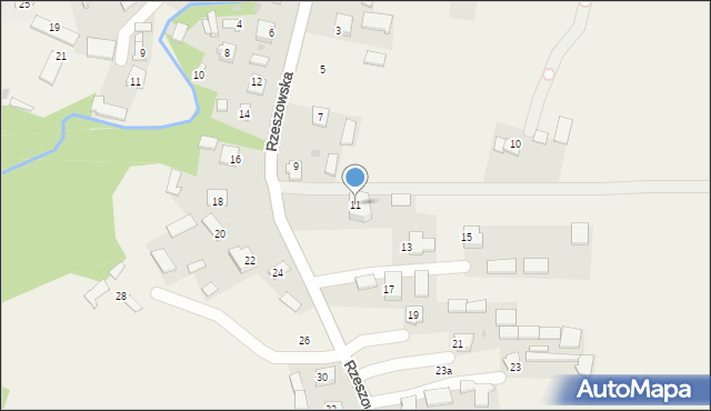 Dzikowiec, Rzeszowska, 11, mapa Dzikowiec