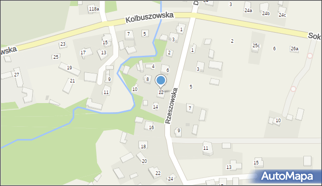 Dzikowiec, Rzeszowska, 12, mapa Dzikowiec