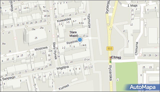 Elbląg, Rzeźnicka, 7-8, mapa Elbląga