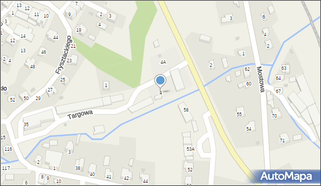 Frysztak, Rzeszowska, 4, mapa Frysztak