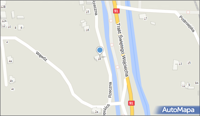 Gdańsk, Rzeczna, 19, mapa Gdańska