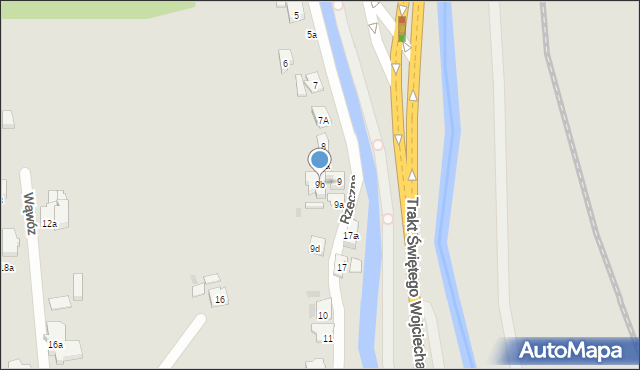 Gdańsk, Rzeczna, 9b, mapa Gdańska