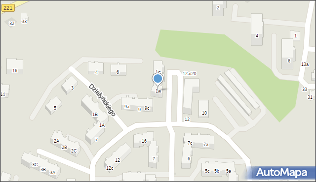 Gdańsk, Rzączyńskiego Gabriela, 1a, mapa Gdańska