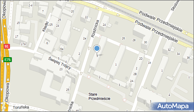 Gdańsk, Rzeźnicka, 3, mapa Gdańska