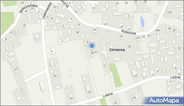 Glinianka, Rzeczna, 10, mapa Glinianka