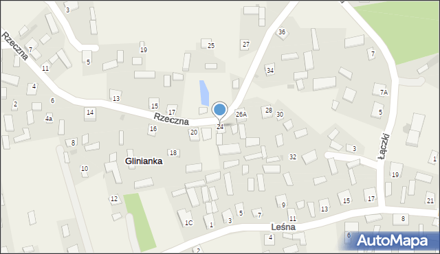 Glinianka, Rzeczna, 24, mapa Glinianka