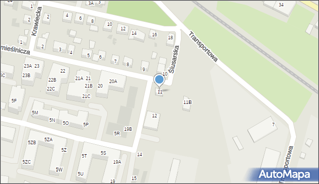 Głogów, Rzemieślnicza, 11, mapa Głogów