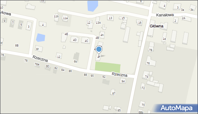 Główna, Rzeczna, 4f, mapa Główna