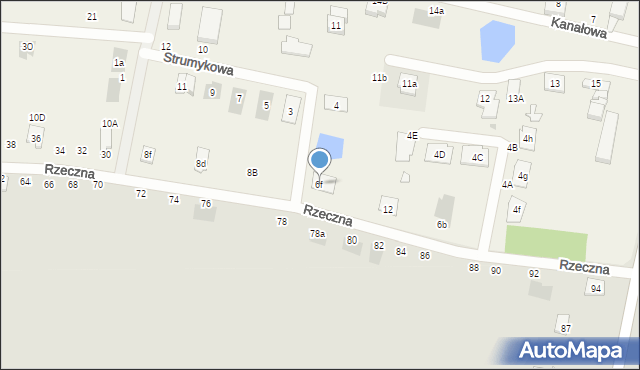 Główna, Rzeczna, 6f, mapa Główna