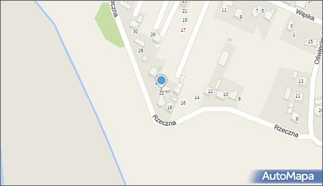 Gorzów, Rzeczna, 22, mapa Gorzów