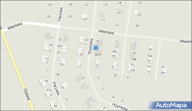 Gorzów Wielkopolski, Rzymska, 26, mapa Gorzów Wielkopolski