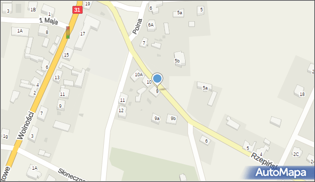 Górzyca, Rzepińska, 9, mapa Górzyca